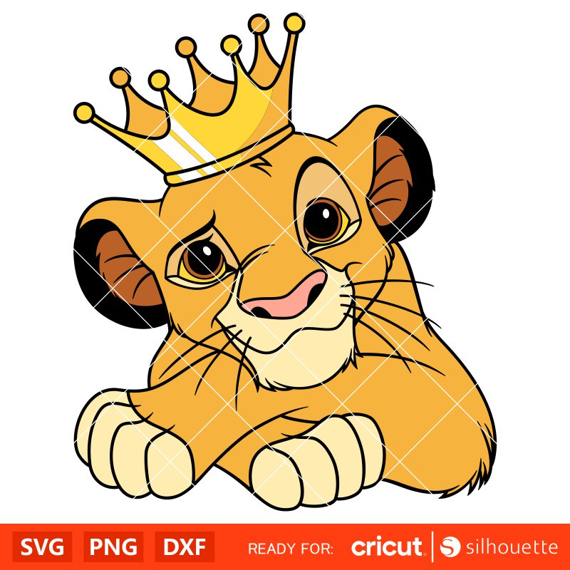 Simba Crown Svg, Lion King Svg, Hakuna Matata Svg, Disney Svg, Cricut, Silhouette Vector Cut File
