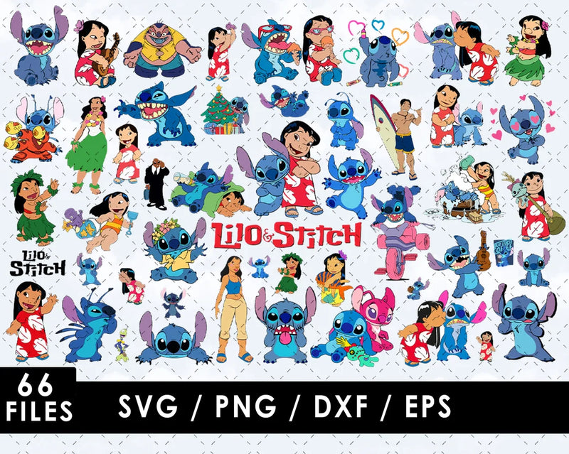 Lilo and Stitch SVG Files for Cricut and Silhouette, Lilo and Stitch Clipart & PNG Files