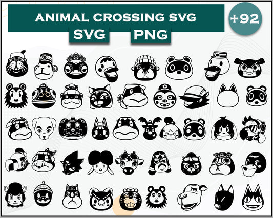 92+ Animals SVG Bundle, Animal Crossing Svg Bundle, Animal Crossing Svg, Cartoon svg, png, dxf, eps digital file