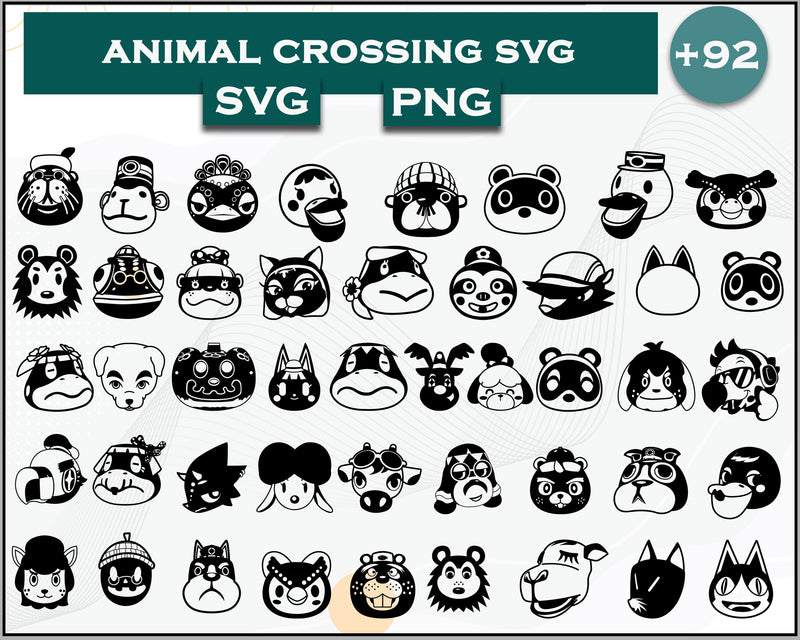 92+ Animals SVG Bundle, Animal Crossing Svg Bundle, Animal Crossing Svg, Cartoon svg, png, dxf, eps digital file