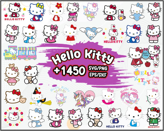 1450+ Hello Kitty Bundle svg, Hello kitty svg, eps, png, dxf