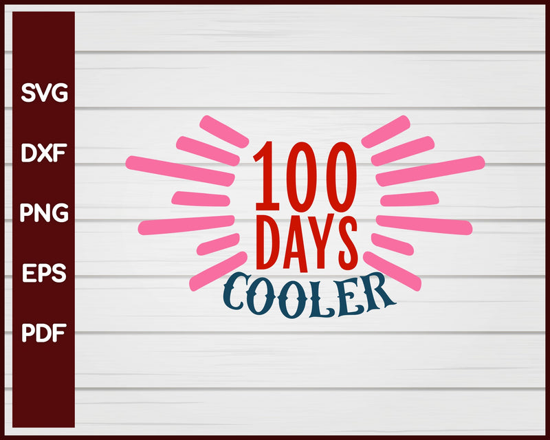 100 Days Cooler School svg Cut File For Cricut Silhouette eps png dxf Printable Files