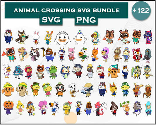 122+ Animal Crossing Svg Bundle, Animal Crossing Svg, Cartoon svg, png digital file