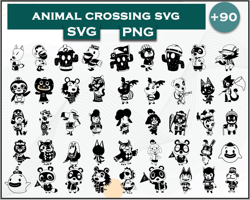 90+ Animals SVG Bundle, Animal Crossing Svg Bundle, Animal Crossing Svg, Cartoon svg, png, dxf, eps digital file