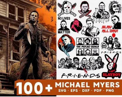 Michael Myers Clipart Bundle, Michael Myers Svg for Cricut, Michael Myers Silhouette Vector Cut Files