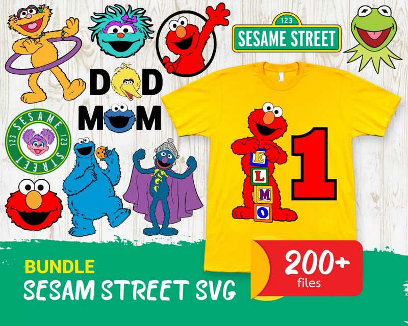 Sesame Street SVG Bundle, Sesame Street Birthday SVG, Sesame Street SVG For Cricut, Sesame PNG Transparent