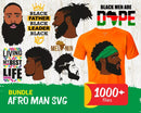 Afro Man Clipart Bundle, PNG & SVG Files for Cricut & Silhouette