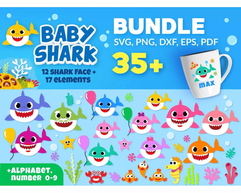 Baby Shark Svg, Baby Shark Png, Baby Shark Clipart, Baby Shark Alphabet Svg