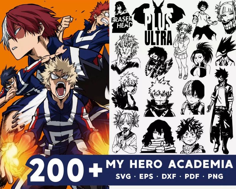 My Hero Academia SVG Bundle 200+ Files For Cricut & Silhouette