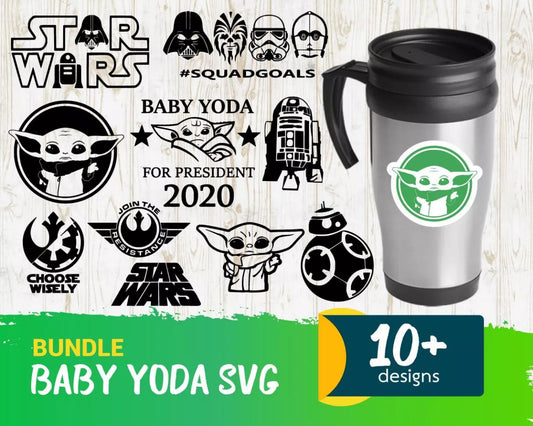 Baby Yoda SVG Bundle 10+ Files For Cricut & Silhouette