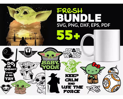 Baby Yoda Svg Cut Files, Baby Yoda Cricut Files, Baby Yoda Clipart