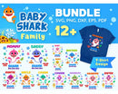 Baby Shark Family Clipart Bundle, PNG & SVG Cut Files for Cricut & Silhouette