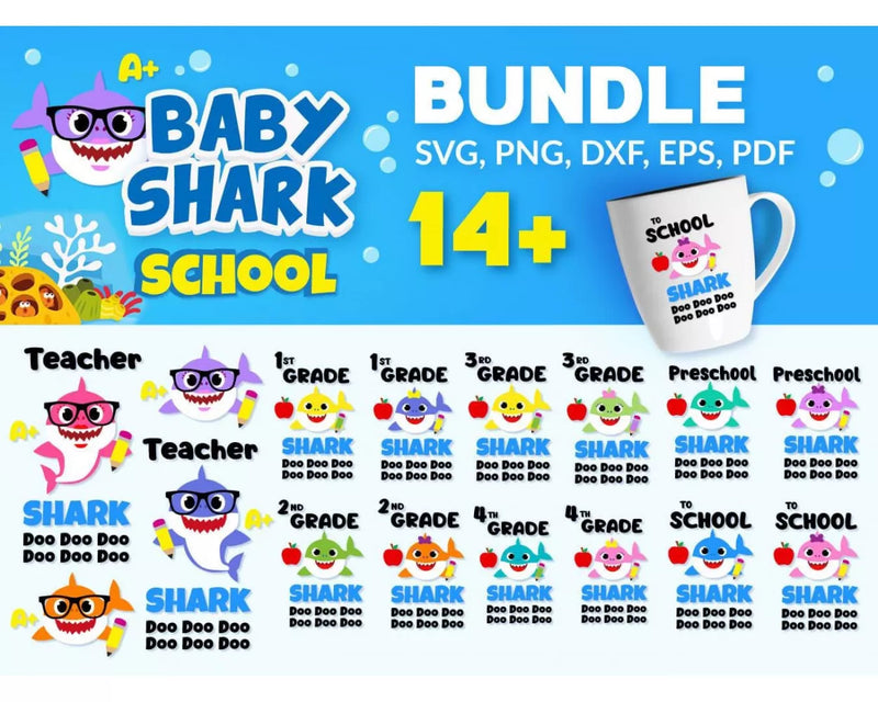 Baby Shark School Svg, Baby Shark Teacher Png, Baby Shark Clipart, Baby Shark Svg Cut files