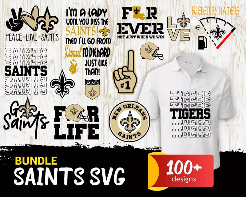 New Orleans Saints Clipart Bundle, PNG & SVG Cut Files for Cricut / Silhouette