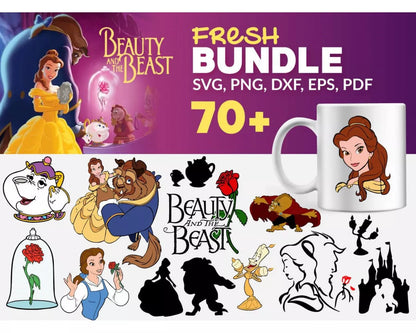 Beauty and the Beast Clipart Bundle, PNG & SVG Cut Files for Cricut & Silhouette