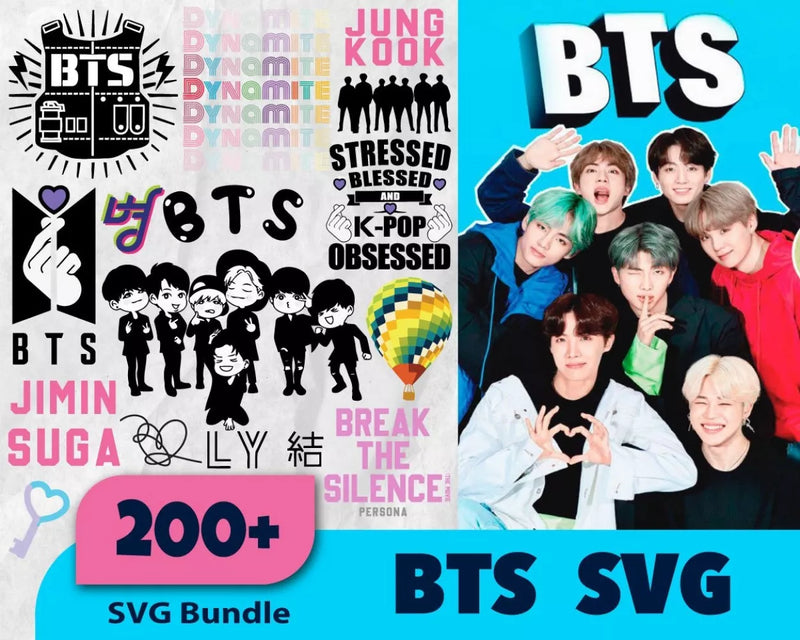 BTS SVG Bundle 200+ Files For Cricut & Silhouette