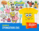 Spongebob Clipart Bundle, Spongebob Face SVG, Spongebob SVG For Cricut, Spongebob Silhouette Vector Cut Files