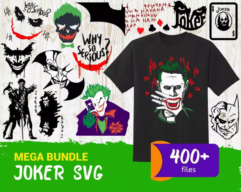 Joker Svg Bundle, Joker Svg For Cricut, Joker Clipart, Joker Cut Files, Silhouette Vector Cut File