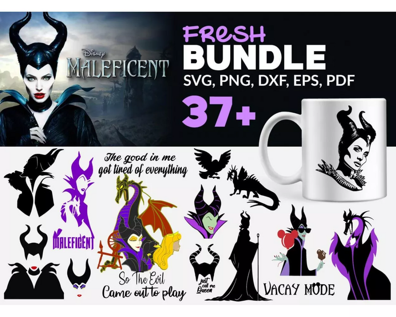 Maleficent SVG, Maleficent SVG For Cricut, Maleficent Silhouette, Maleficent PNG Transparent, Maleficent Clipart