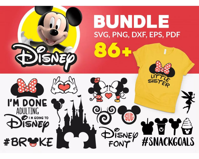 Disney Clipart Bundle, PNG & SVG Cut Files for Cricut / Silhouette