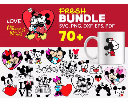 Mickey And Minnie Mouse SVG, Mickey Mouse Cricut Files, Minnie SVG Files For Cricut, Mickey PNG Transparent