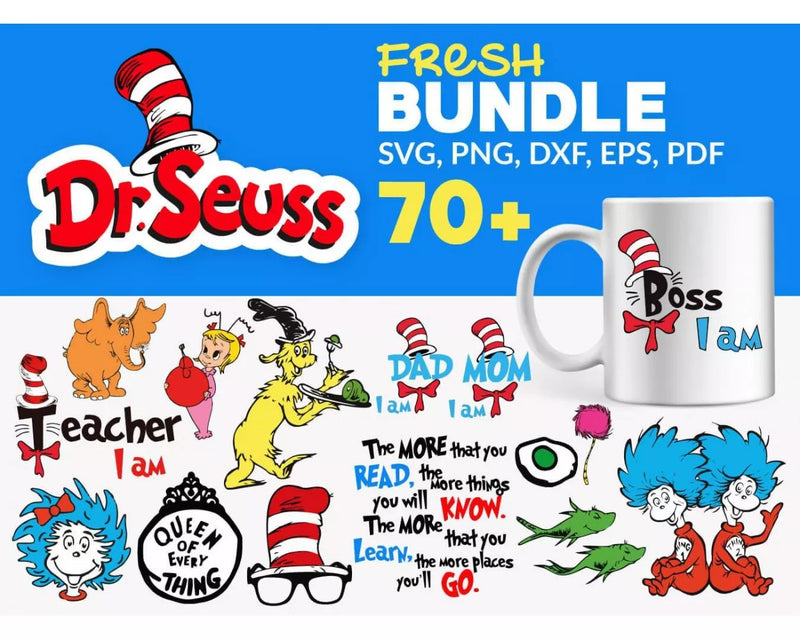 Dr. Seuss Clipart Bundle, PNG & SVG Cut Files for Cricut & Silhouette