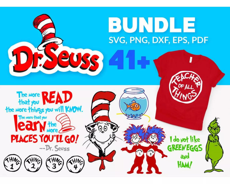 Dr Seuss SVG, Dr Seuss SVG For Cricut & Silhouette, Dr Seuss Hat SVG, Dr Seuss Clipart