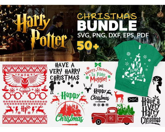 Harry Potter Christmas SVG Bundle 50+ Files For Cricut & Silhouette