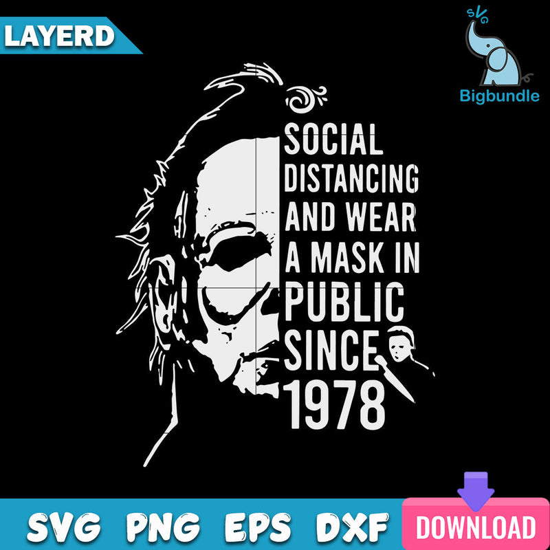 Michael Myers Horror Social Distancing Svg, Halloween Svg, SG22062367