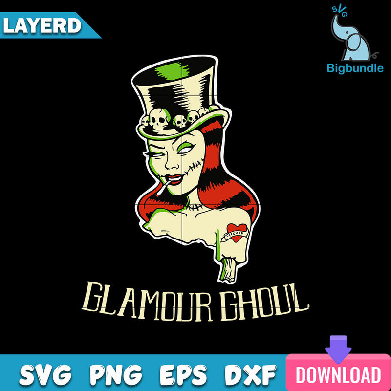 Psychobilly Horror Halloween Glamour Ghoul Svg, Halloween Svg, SG22062378