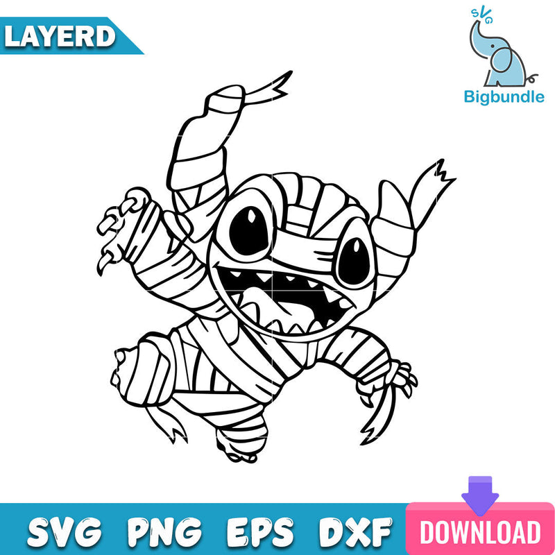 Stitch Mummy Horror Halloween Svg, Halloween Svg, SG22062393