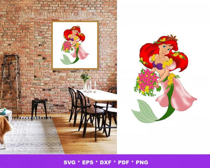 Ariel Little Mermaid Clipart Bundle - Mermaid Svg Cut Files