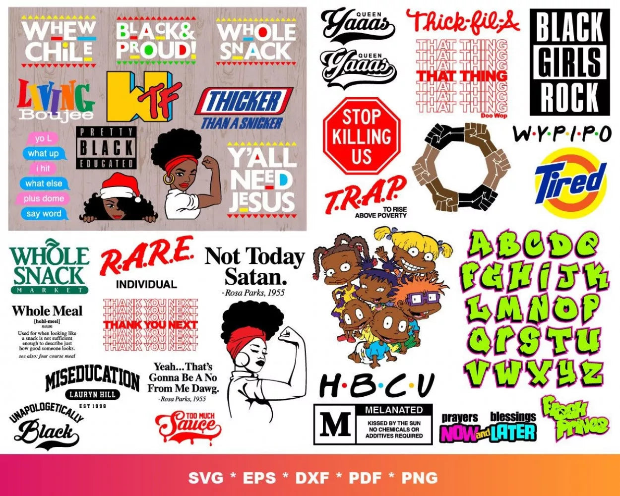 Afro Clipart Bundle, Afro Women Svg, Afro Man Svg, Afro Boy Svg, Afro Girl Svg, Silhouette Vector Cut Files