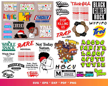 Afro Clipart Bundle, Afro Women Svg, Afro Man Svg, Afro Boy Svg, Afro Girl Svg, Silhouette Vector Cut Files