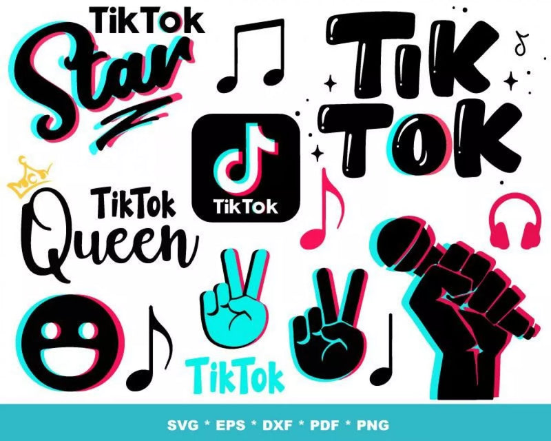 TikTok PNG & SVG Bundle, 1000+ Files For Cricut & Silhouette