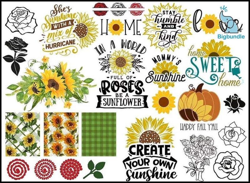 3000+ Flowers Svg Bundle, Sun Flowers Svg bundle