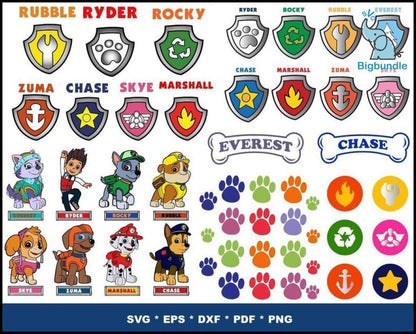 1000+ Paw Patrol SVG new Bundle, Bundle svg, eps, png, dxf