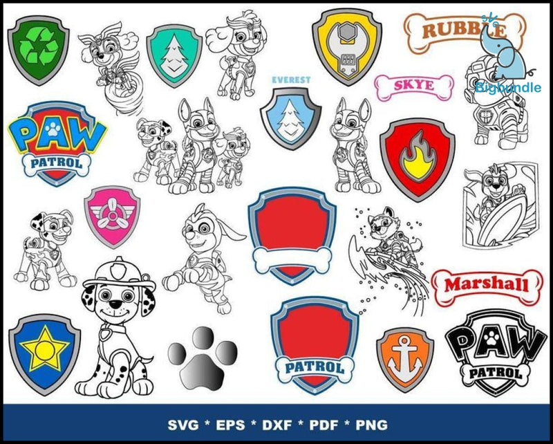 1000+ Paw Patrol SVG Bundle, Bundle svg, eps, png, dxf 2.0