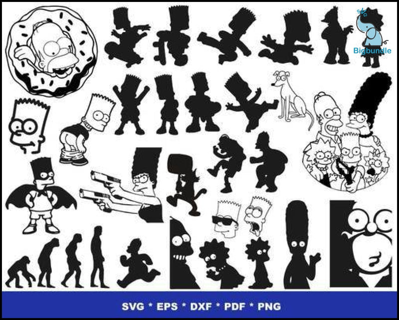 1000+ Simpsons bundle svg Digtial File