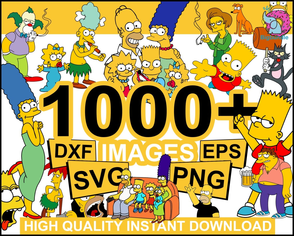 1000+ Simpsons bundle svg Digtial File