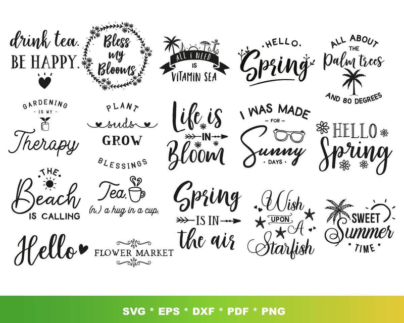 Summer Svg Files for Cricut and Silhouette - Summer Clipart Images