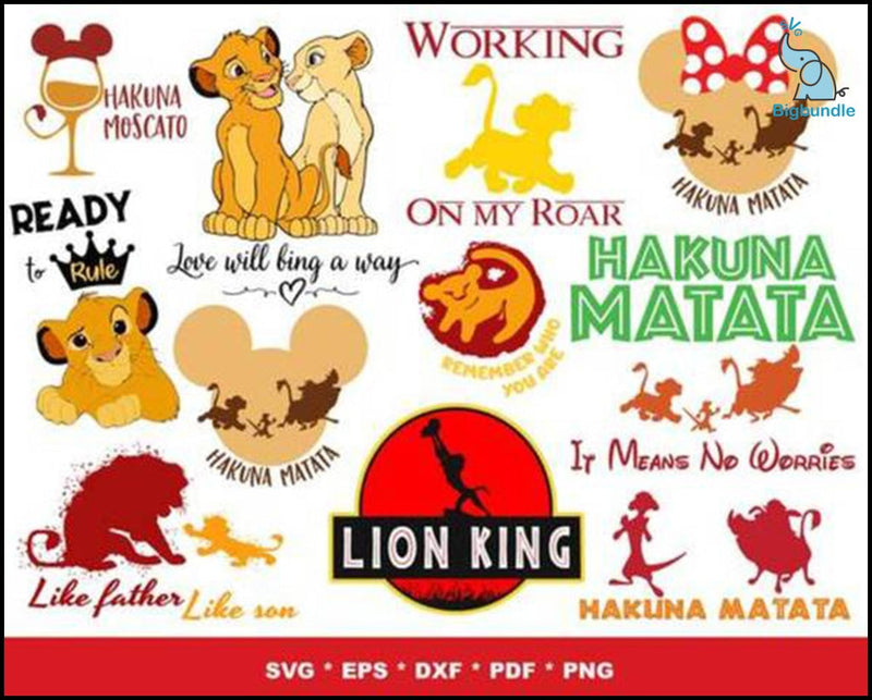 Lion King bundle SVG, Lion King SVG Bundle, Simba SVG, Lion King Silhouette, cartoon svg,Cricut file, Cut file