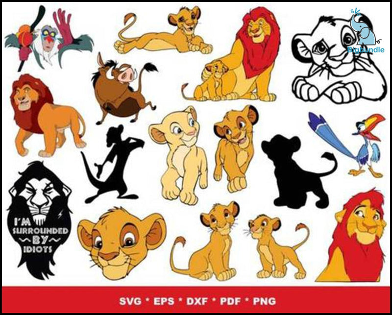 Lion King bundle SVG, Lion King SVG Bundle, Simba SVG, Lion King Silhouette, cartoon svg,Cricut file, Cut file