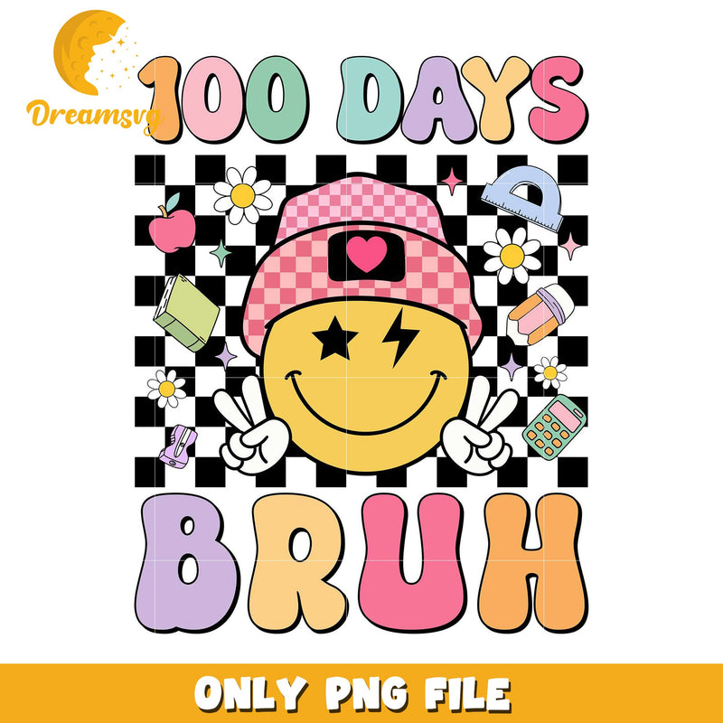 100 Days Bruh Fun Graphic PNG File for Kids