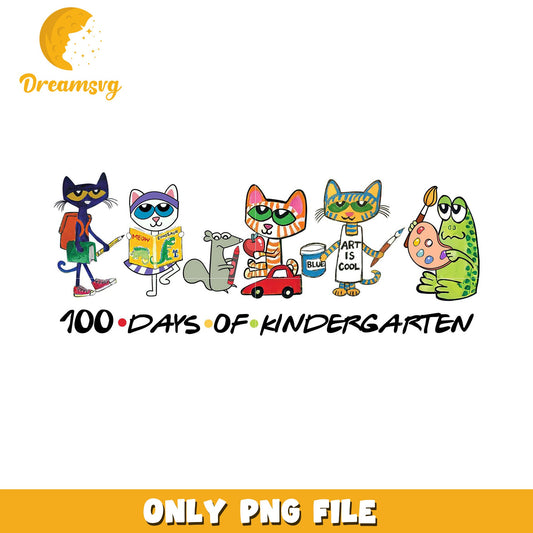 100 Days Kindergarten PNG Cute Cats