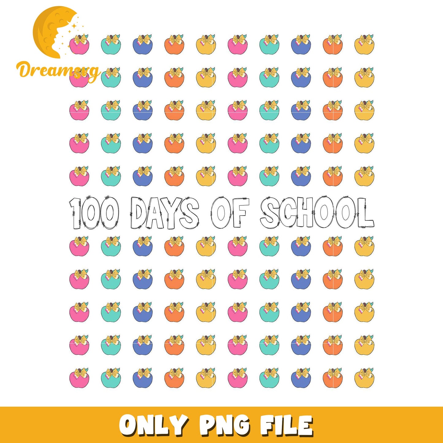 100 Days Of School Apples PNG