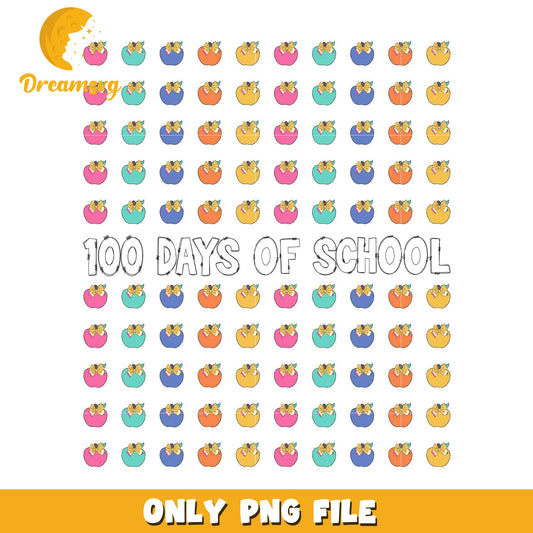 100 Days Of School Apples PNG