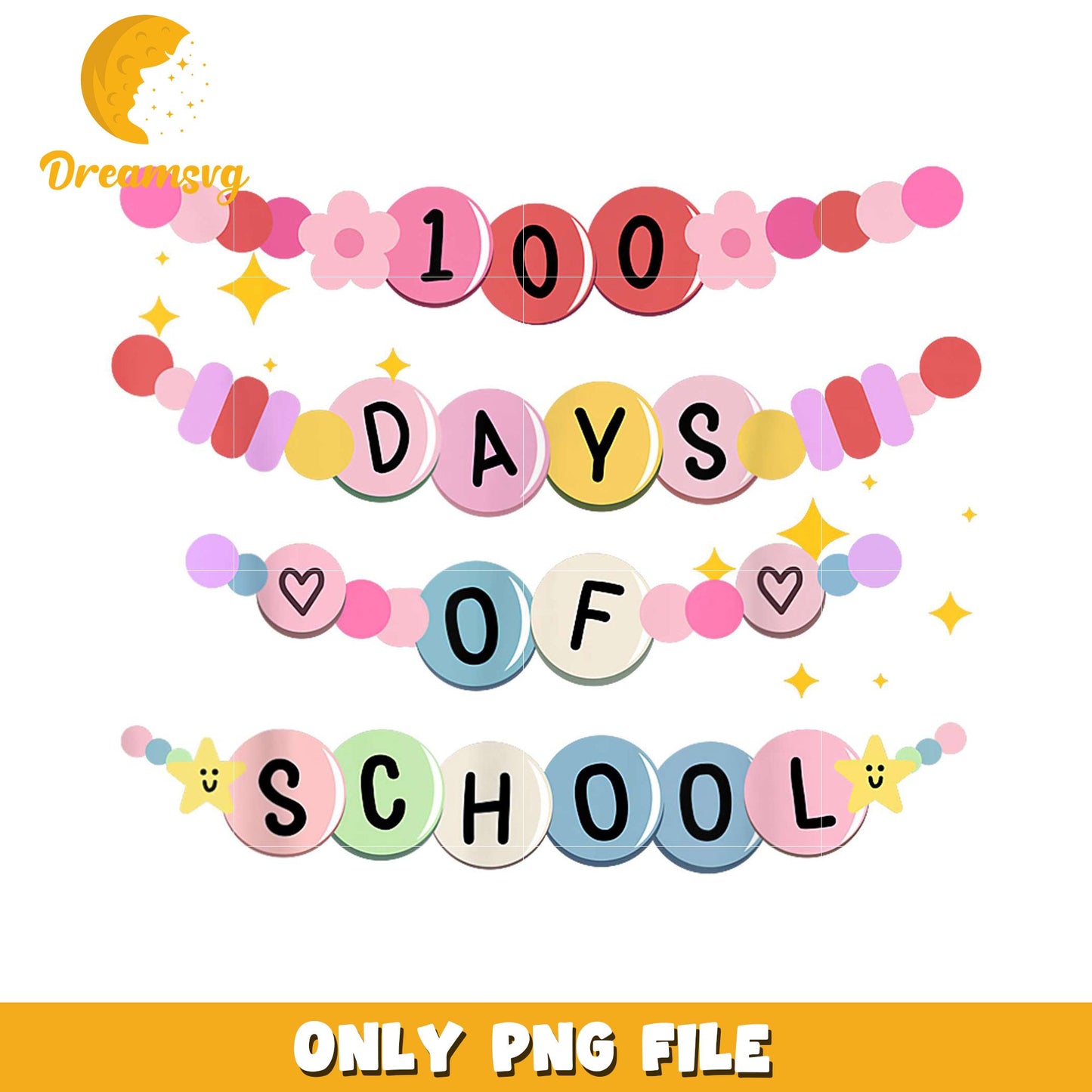 100 Days Of School Banner PNG