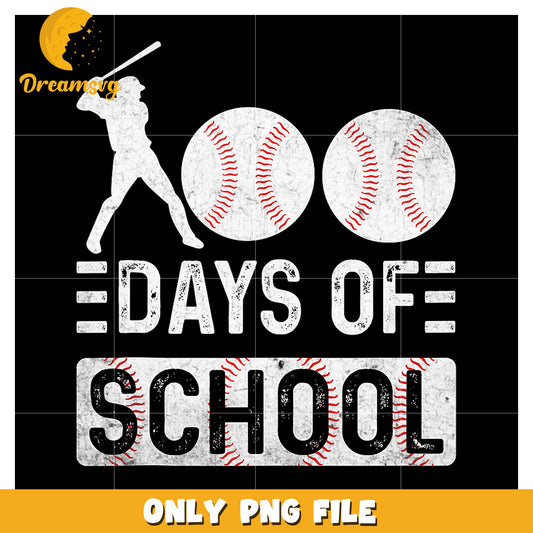 100 Days Of School Baseball PNG