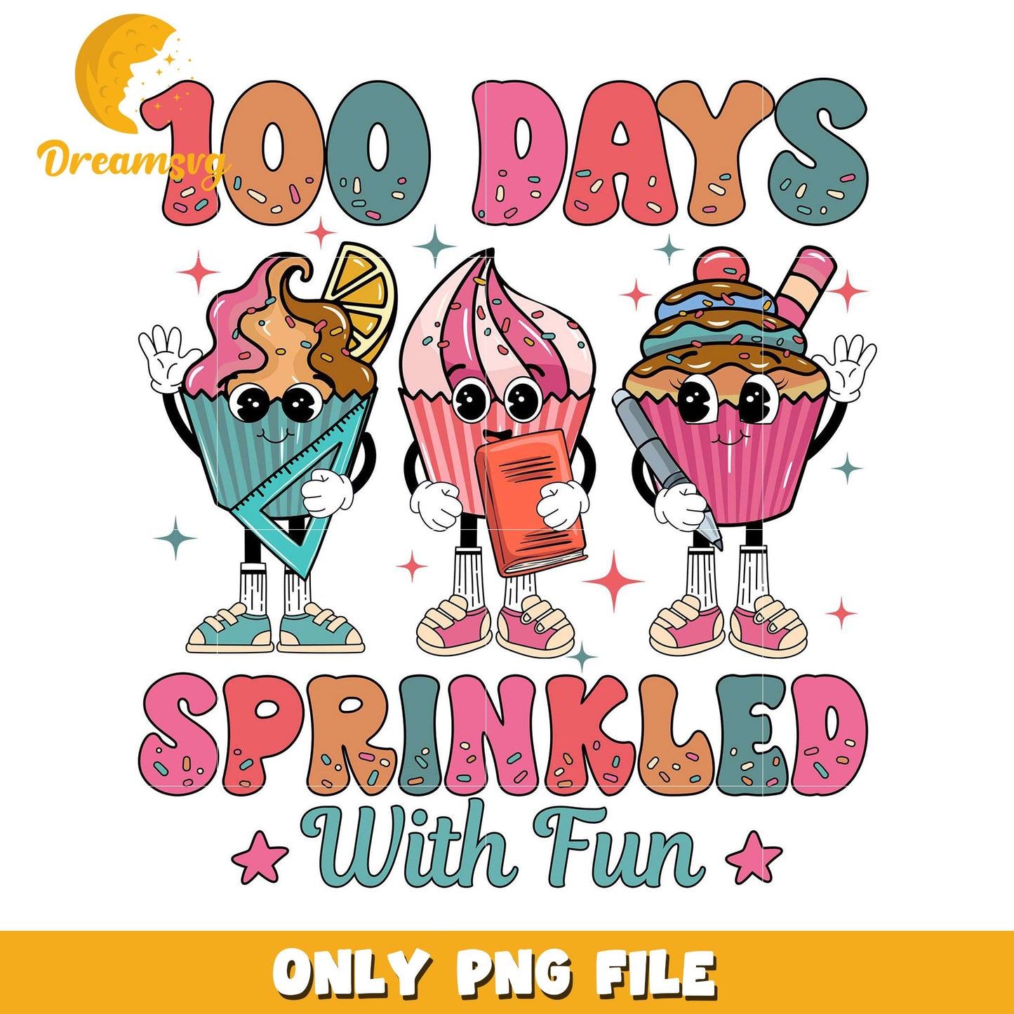100 Days Of School Cupcake PNG